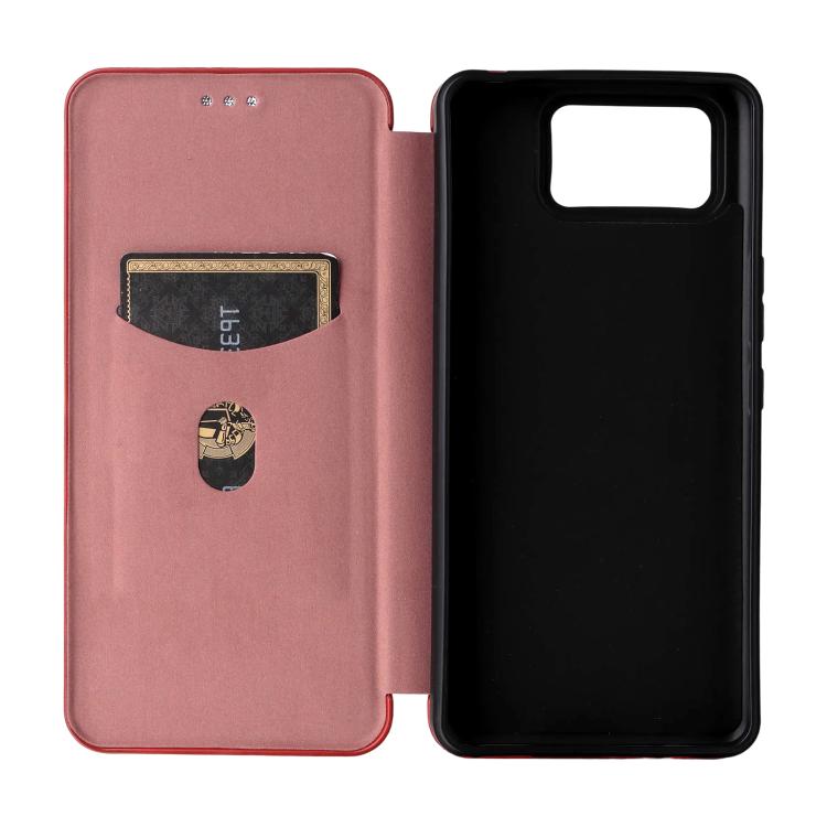 For ASUS Zenfone 12 Ultra Carbon Fiber Texture Flip Leather Phone Case