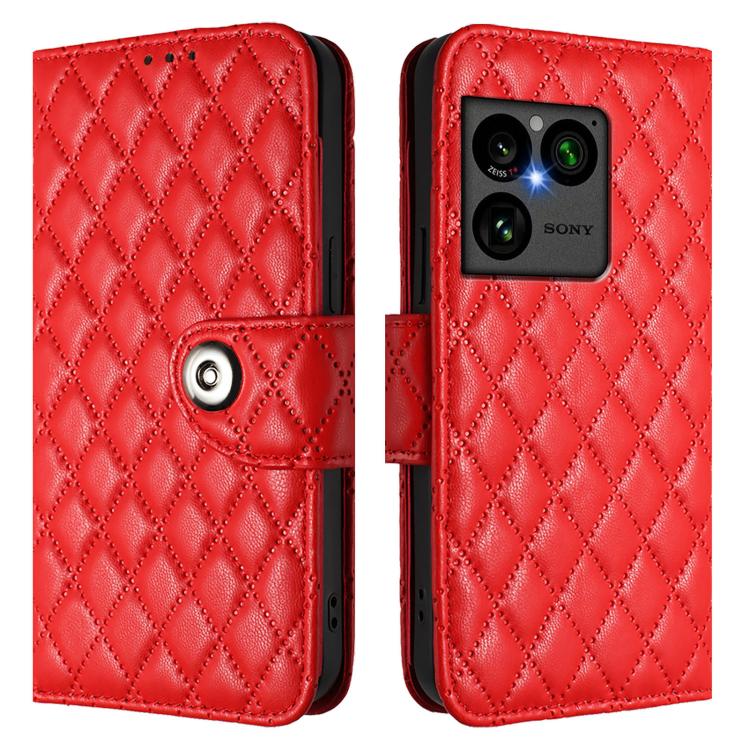 For Sony Xperia 1 VIII Rhombic Texture Flip Leather Phone Case with Lanyard