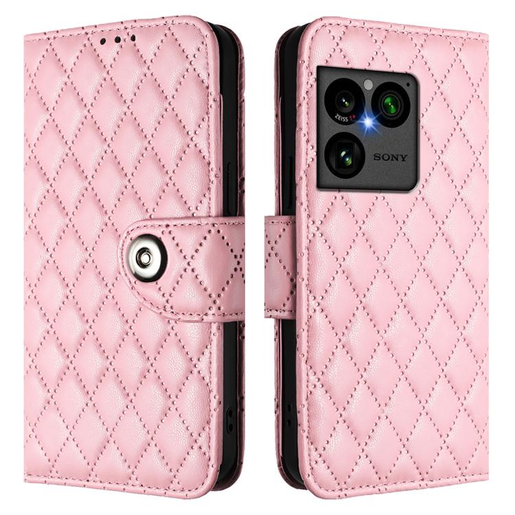 For Sony Xperia 1 VIII Rhombic Texture Flip Leather Phone Case with Lanyard