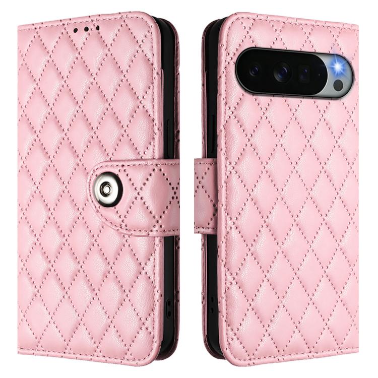 For Google Pixel 11 Pro XL Rhombic Texture Flip Leather Phone Case with Lanyard