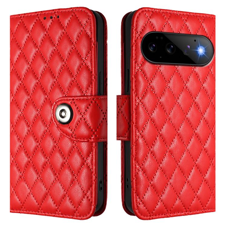 For Google Pixel 11 Pro / 11 Rhombic Texture Flip Leather Phone Case with Lanyard