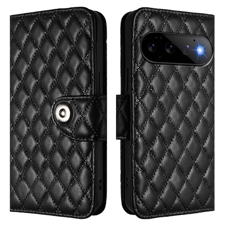 For Google Pixel 11 Pro / 11 Rhombic Texture Flip Leather Phone Case with Lanyard