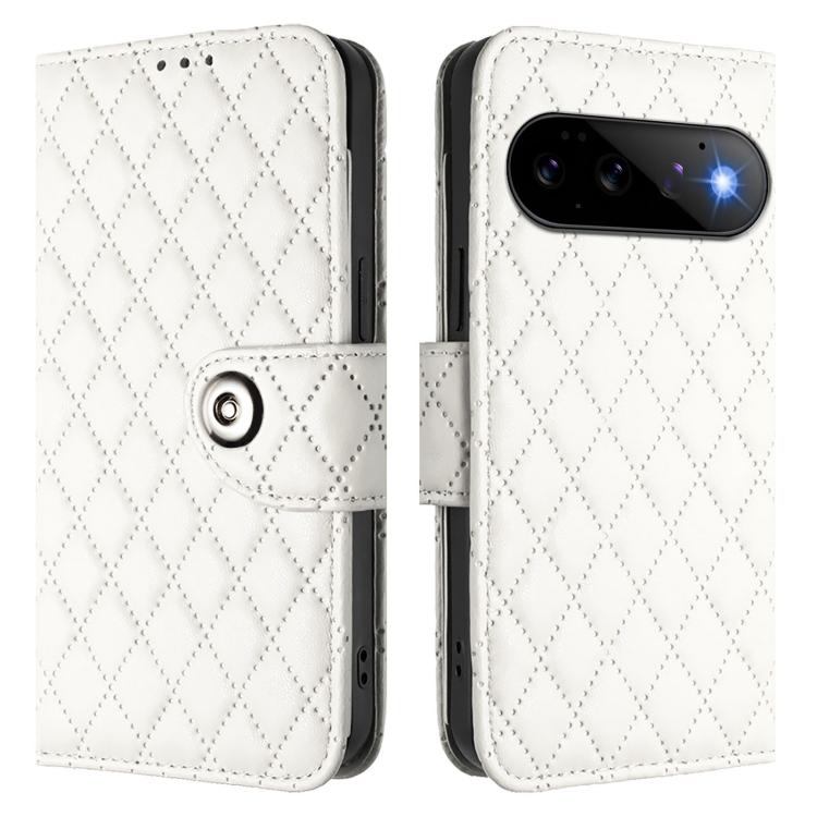 For Google Pixel 11 Pro / 11 Rhombic Texture Flip Leather Phone Case with Lanyard