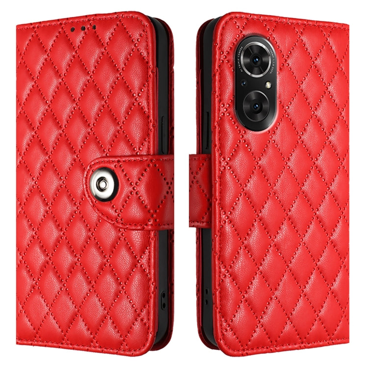 For Honor 50 SE / Huawei nova 9 SE Rhombic Texture Flip Leather Phone Case with Lanyard
