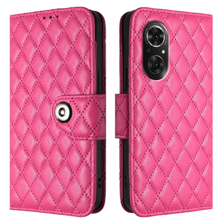 For Honor 50 SE / Huawei nova 9 SE Rhombic Texture Flip Leather Phone Case with Lanyard