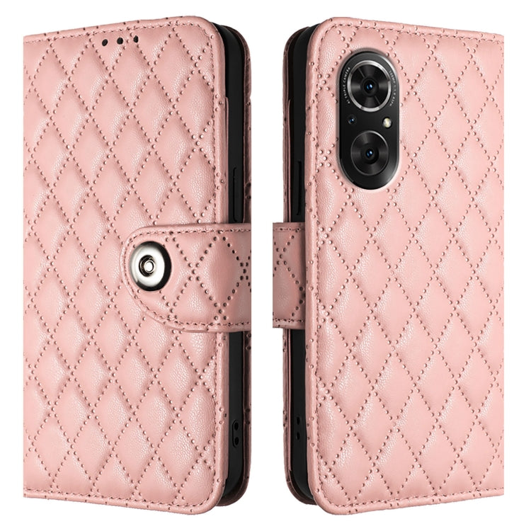 For Honor 50 SE / Huawei nova 9 SE Rhombic Texture Flip Leather Phone Case with Lanyard