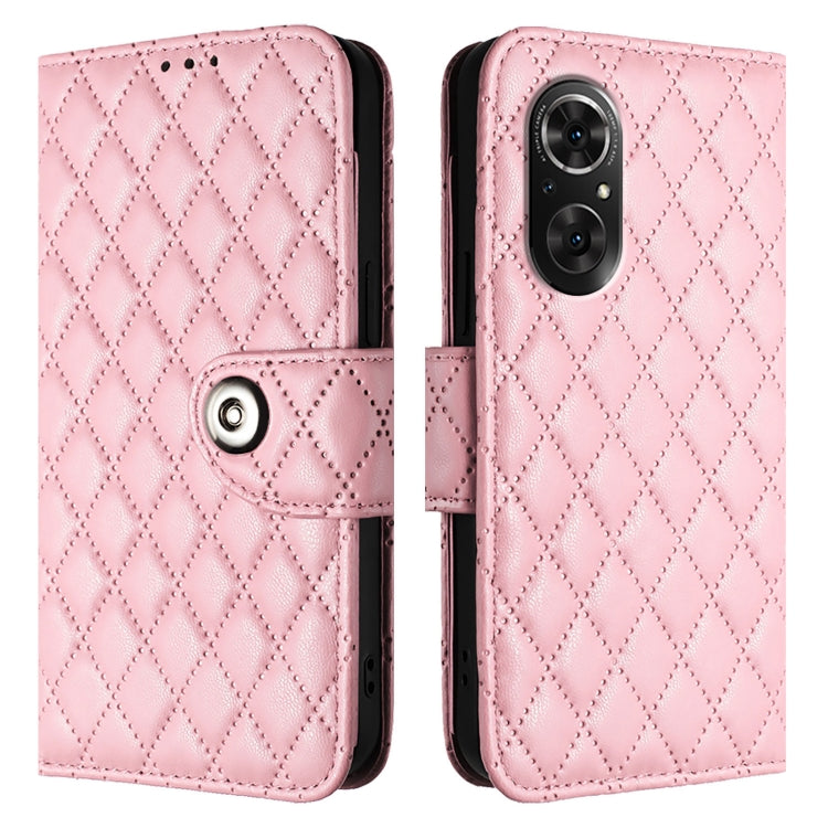 For Honor 50 SE / Huawei nova 9 SE Rhombic Texture Flip Leather Phone Case with Lanyard