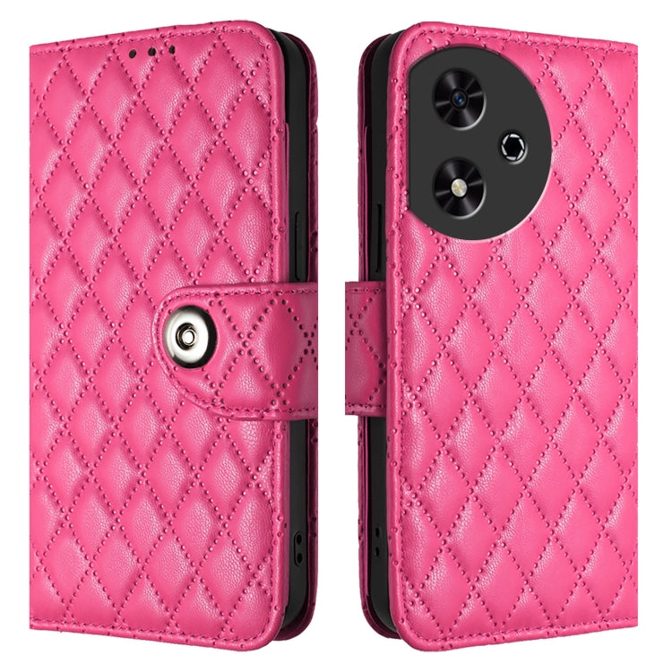 For Honor Play 50 Rhombic Texture Flip Leather Phone Case with Lanyard