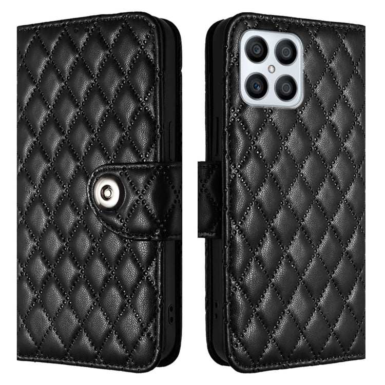 For Honor X8 4G / X30i / Play6T Pro Rhombic Texture Flip Leather Phone Case with Lanyard