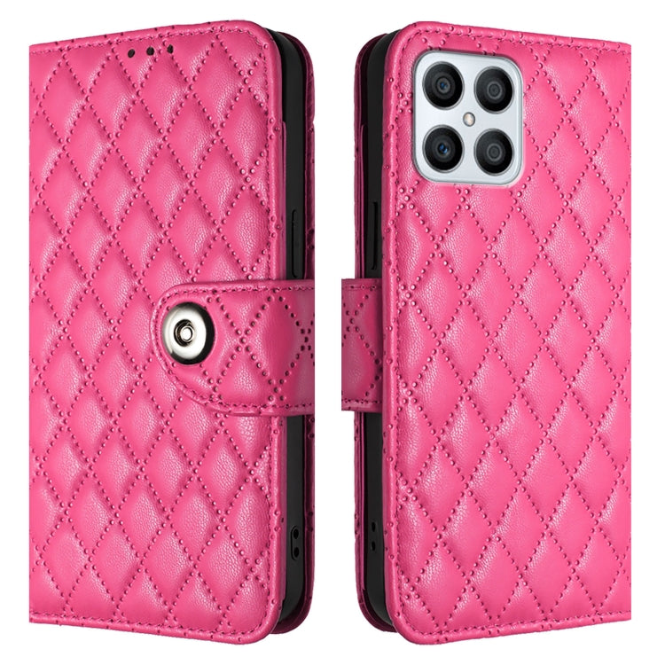 For Honor X8 4G / X30i / Play6T Pro Rhombic Texture Flip Leather Phone Case with Lanyard