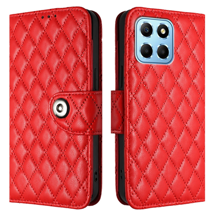 For Honor X8 5G / X6 4G / 70 Lite Rhombic Texture Flip Leather Phone Case with Lanyard