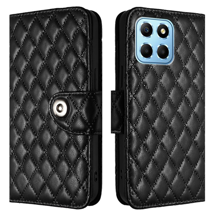 For Honor X8 5G / X6 4G / 70 Lite Rhombic Texture Flip Leather Phone Case with Lanyard