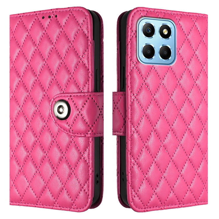 For Honor X8 5G / X6 4G / 70 Lite Rhombic Texture Flip Leather Phone Case with Lanyard