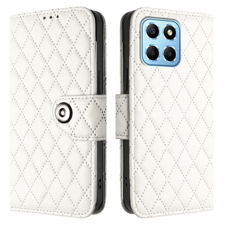 For Honor X8 5G / X6 4G / 70 Lite Rhombic Texture Flip Leather Phone Case with Lanyard