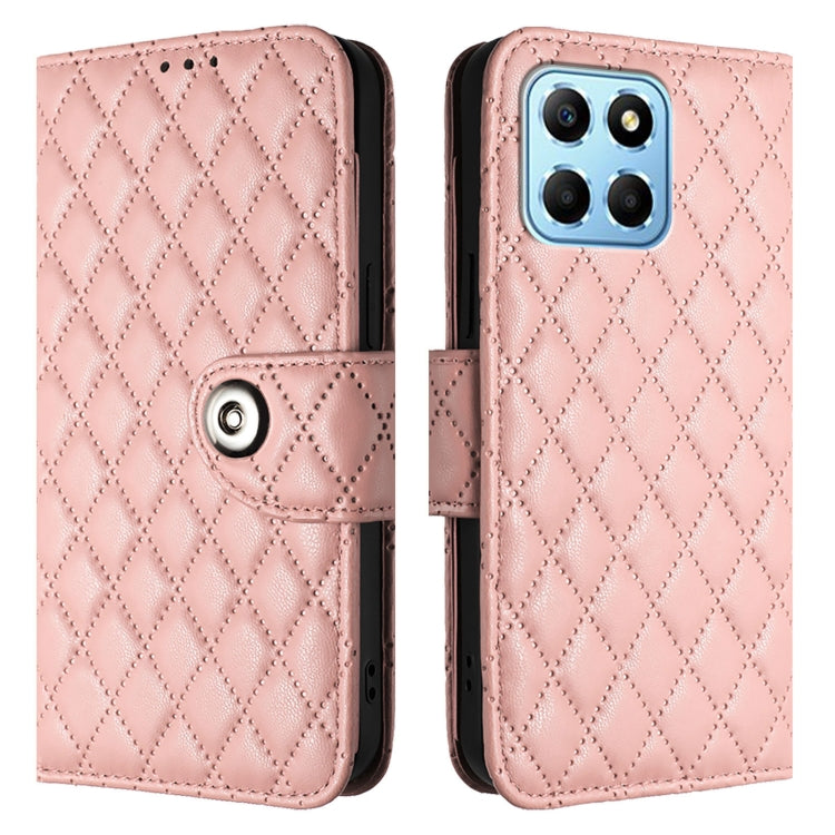For Honor X8 5G / X6 4G / 70 Lite Rhombic Texture Flip Leather Phone Case with Lanyard