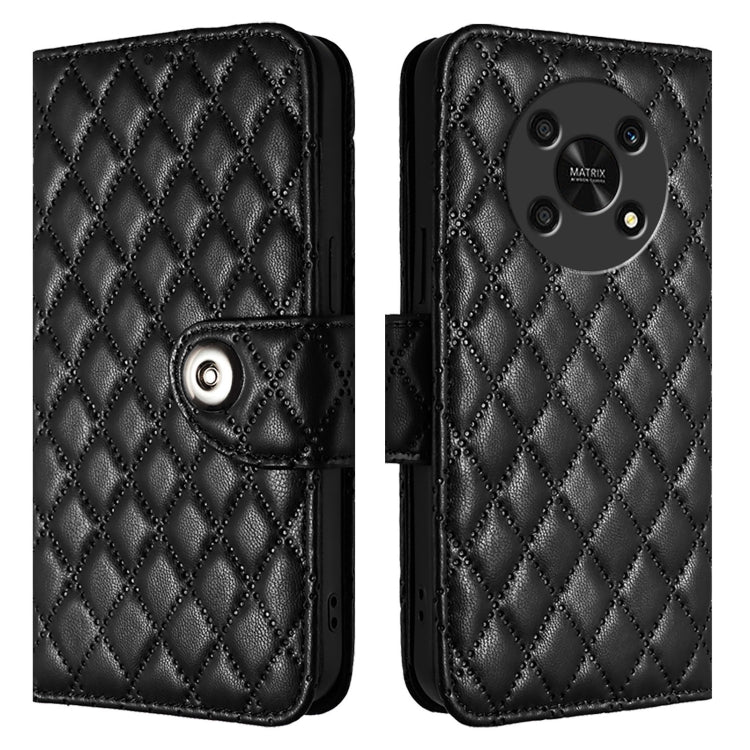 For Honor X30 5G / X9 4G / X9 5G Rhombic Texture Flip Leather Phone Case with Lanyard