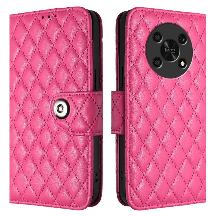 For Honor X30 5G / X9 4G / X9 5G Rhombic Texture Flip Leather Phone Case with Lanyard