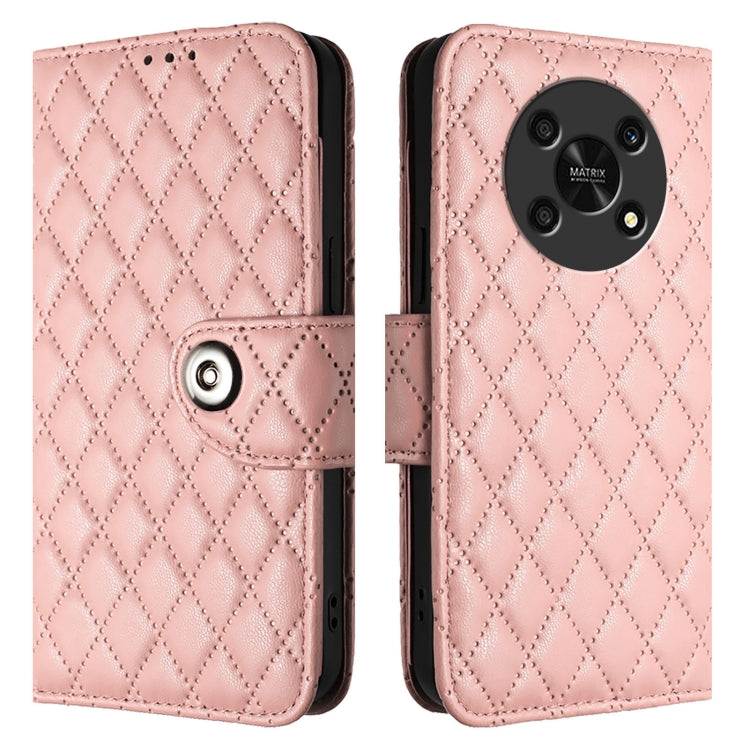For Honor X30 5G / X9 4G / X9 5G Rhombic Texture Flip Leather Phone Case with Lanyard