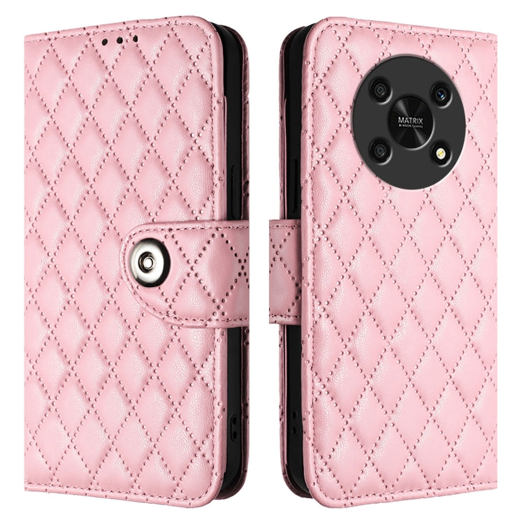 For Honor X30 5G / X9 4G / X9 5G Rhombic Texture Flip Leather Phone Case with Lanyard