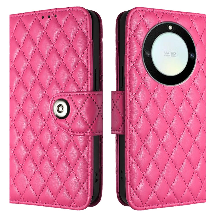 For Honor X40 / X9a / Magic5 Lite Rhombic Texture Flip Leather Phone Case with Lanyard
