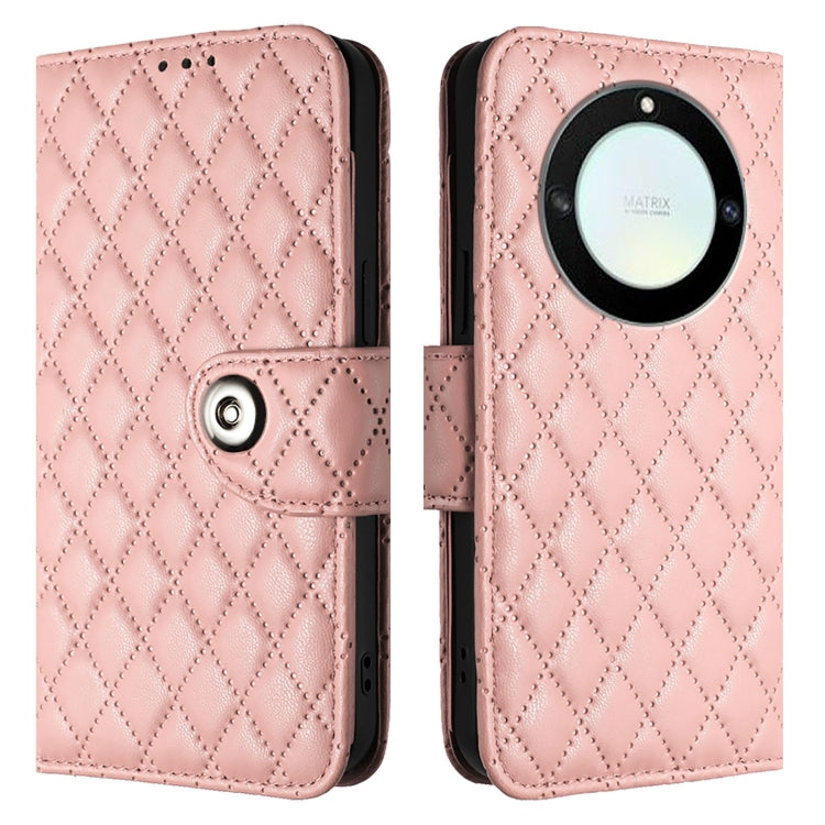 For Honor X40 / X9a / Magic5 Lite Rhombic Texture Flip Leather Phone Case with Lanyard