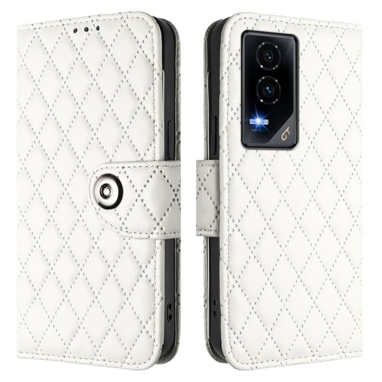 For Honor GT Rhombic Texture Flip Leather Phone Case with Lanyard