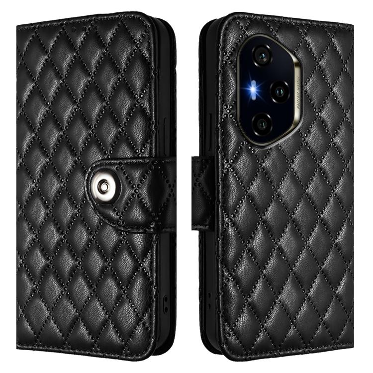 For Honor 300 Pro 5G / 300 Ultra Rhombic Texture Flip Leather Phone Case with Lanyard