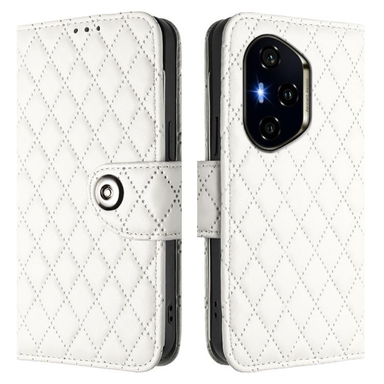 For Honor 300 Pro 5G / 300 Ultra Rhombic Texture Flip Leather Phone Case with Lanyard