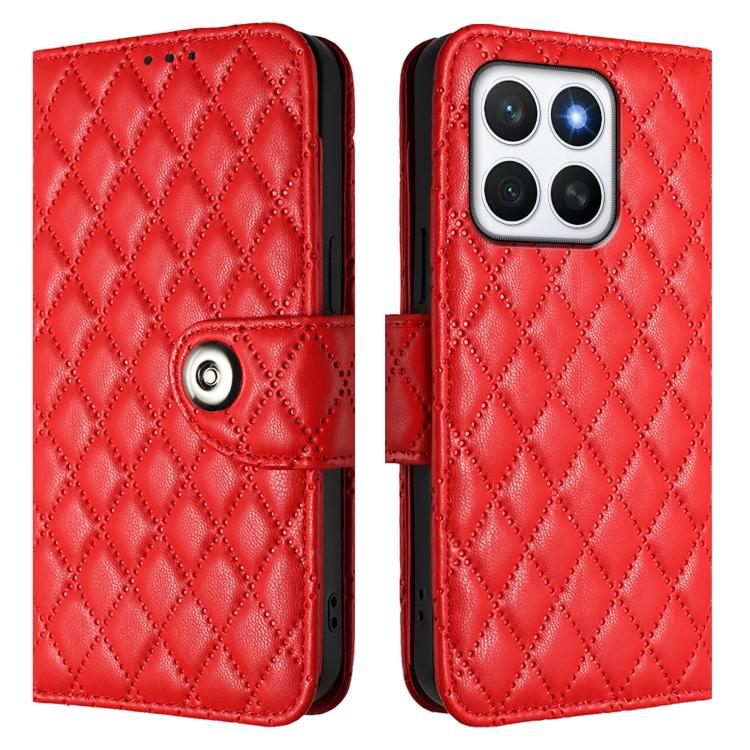 For Honor X8c 4G Global Rhombic Texture Flip Leather Phone Case with Lanyard