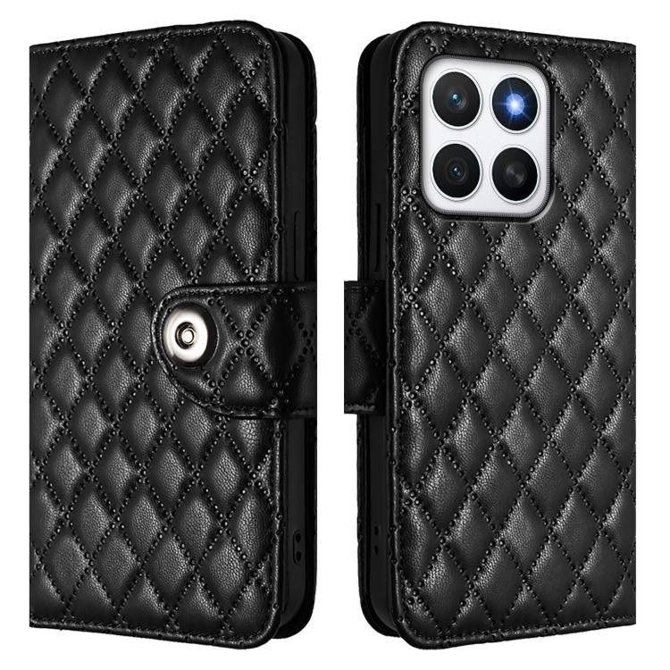 For Honor X8c 4G Global Rhombic Texture Flip Leather Phone Case with Lanyard