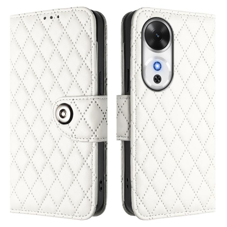 For Honor Play 60 5G Rhombic Texture Flip Leather Phone Case with Lanyard