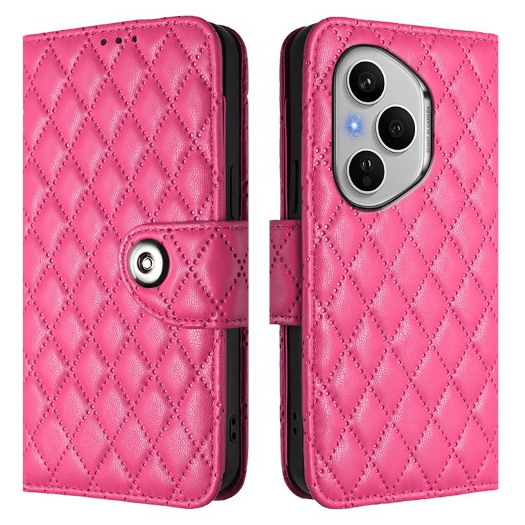 For Honor 400 Pro 5G 160.8mm Global Rhombic Texture Flip Leather Phone Case with Lanyard