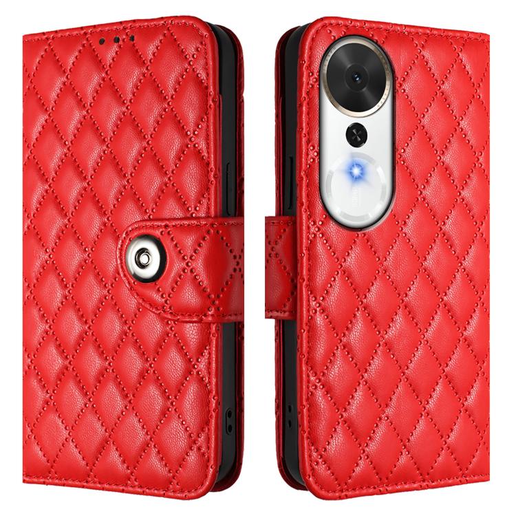 For Honor Play 70 Plus Rhombic Texture Flip Leather Phone Case with Lanyard