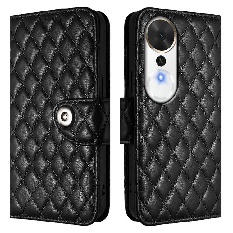 For Honor Play 70 Plus Rhombic Texture Flip Leather Phone Case with Lanyard