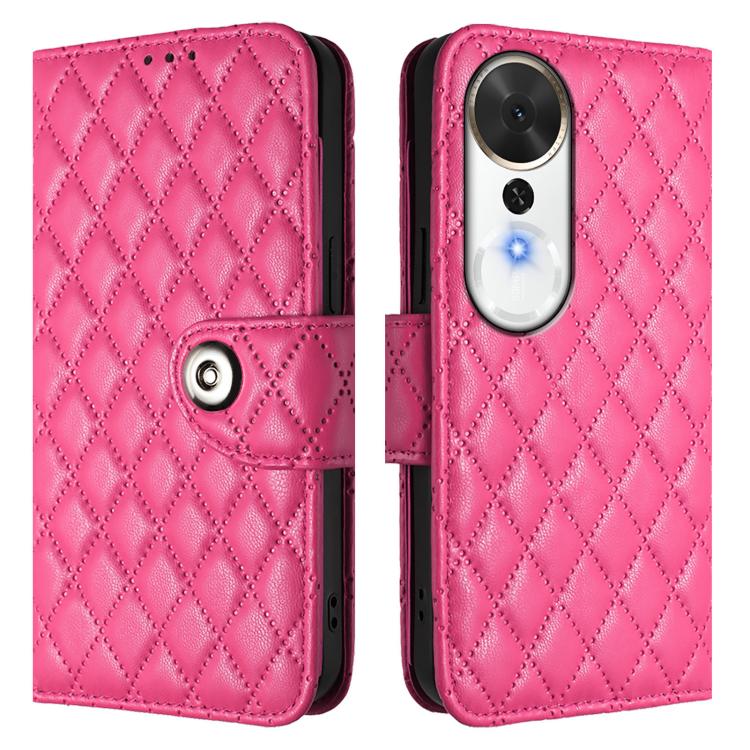 For Honor Play 70 Plus Rhombic Texture Flip Leather Phone Case with Lanyard