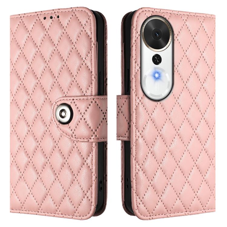 For Honor Play 70 Plus Rhombic Texture Flip Leather Phone Case with Lanyard