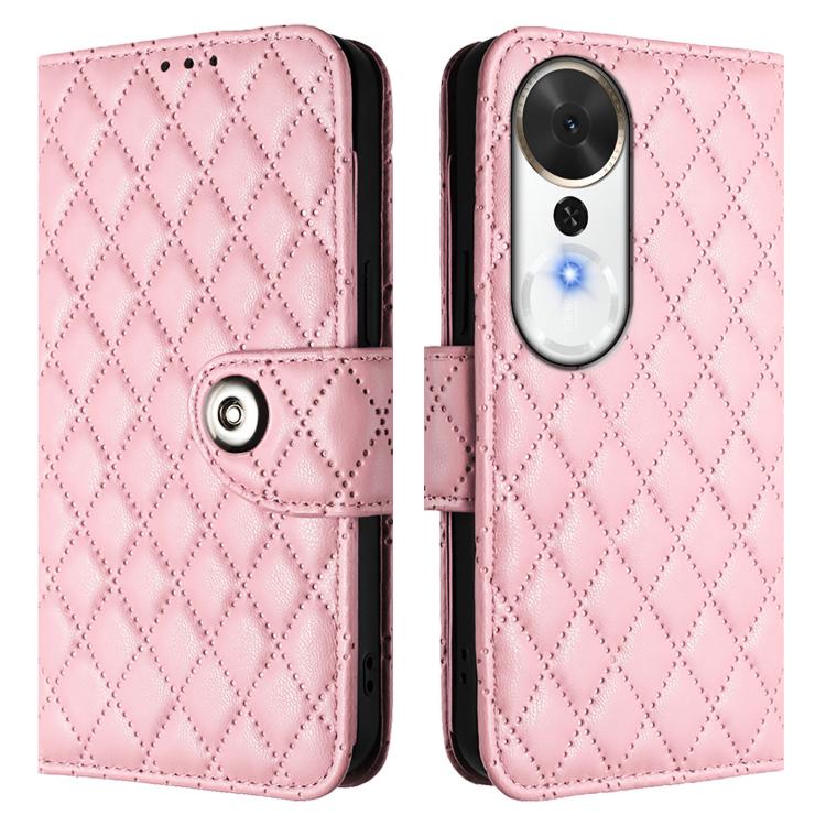 For Honor Play 70 Plus Rhombic Texture Flip Leather Phone Case with Lanyard