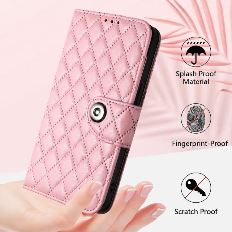 For Honor Play 70 Plus Rhombic Texture Flip Leather Phone Case with Lanyard