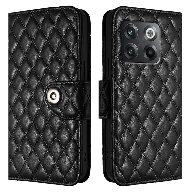 For OnePlus Ace Pro / 10T Rhombic Texture Flip Leather Phone Case with Lanyard