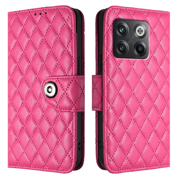 For OnePlus Ace Pro / 10T Rhombic Texture Flip Leather Phone Case with Lanyard