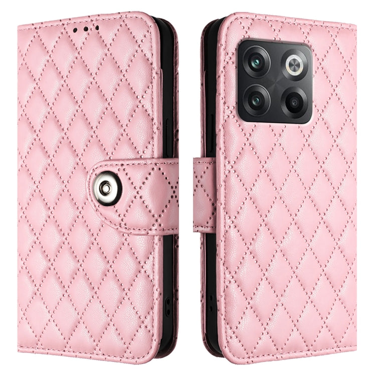 For OnePlus Ace Pro / 10T Rhombic Texture Flip Leather Phone Case with Lanyard