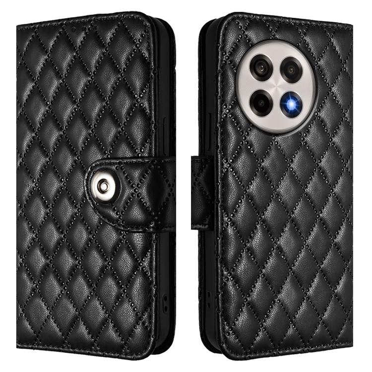 For OnePlus 13R / Ace 5 Pro 5G Rhombic Texture Flip Leather Phone Case with Lanyard