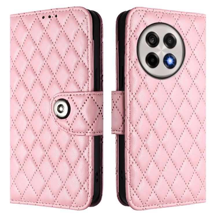 For OnePlus 13R / Ace 5 Pro 5G Rhombic Texture Flip Leather Phone Case with Lanyard