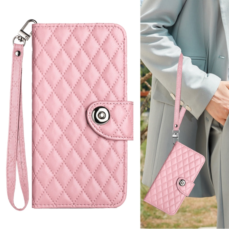 For OPPO A3 Pro 5G Global Rhombic Texture Flip Leather Phone Case with Lanyard