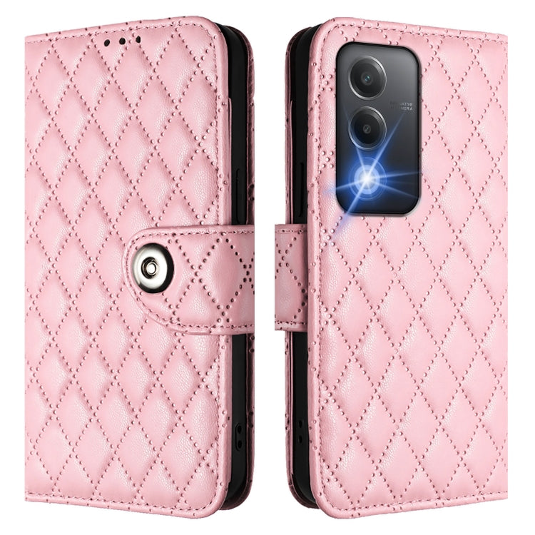 For OPPO A3 Pro 5G India Rhombic Texture Flip Leather Phone Case with Lanyard