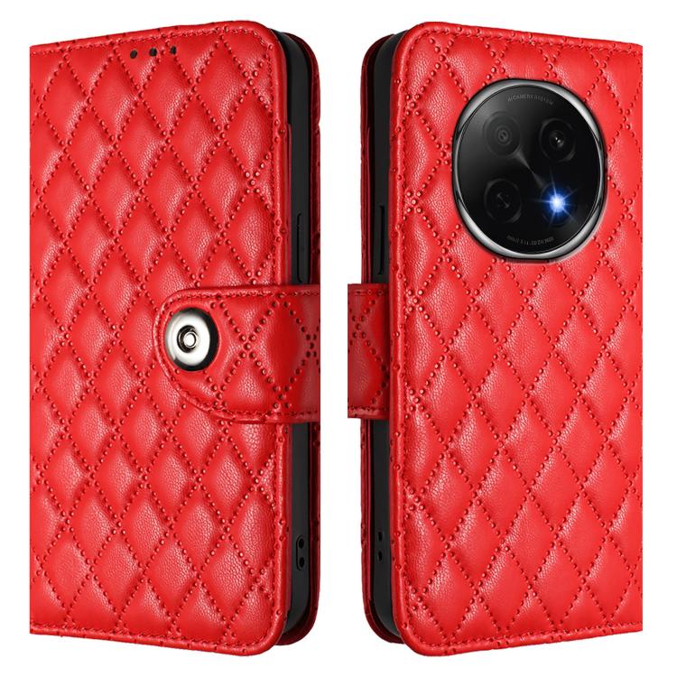 For OPPO A5 Pro China Rhombic Texture Flip Leather Phone Case with Lanyard