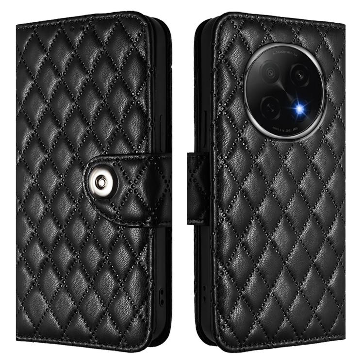 For OPPO A5 Pro China Rhombic Texture Flip Leather Phone Case with Lanyard