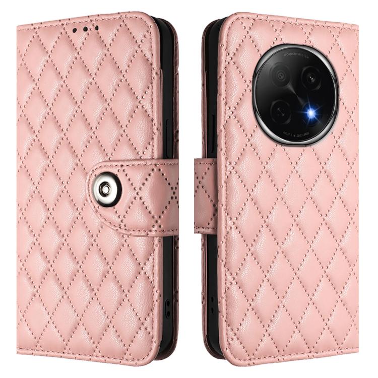 For OPPO A5 Pro China Rhombic Texture Flip Leather Phone Case with Lanyard