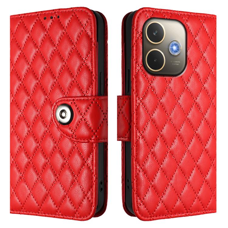 For OPPO A5 Pro 5G Global Rhombic Texture Flip Leather Phone Case with Lanyard