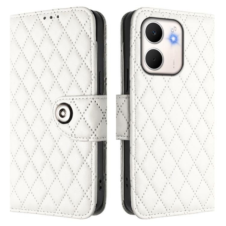For OPPO A5x 4G Global / 5G Global Rhombic Texture Flip Leather Phone Case with Lanyard